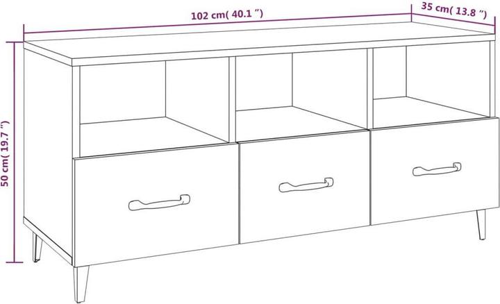 Actual product image vidaXL Vincent (102 x 35 x 50 cm)