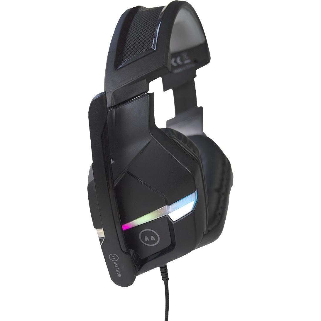 Marwus GH602 kabelgebundenes Gaming (Kabelgebunden), Gaming Headset, Schwarz