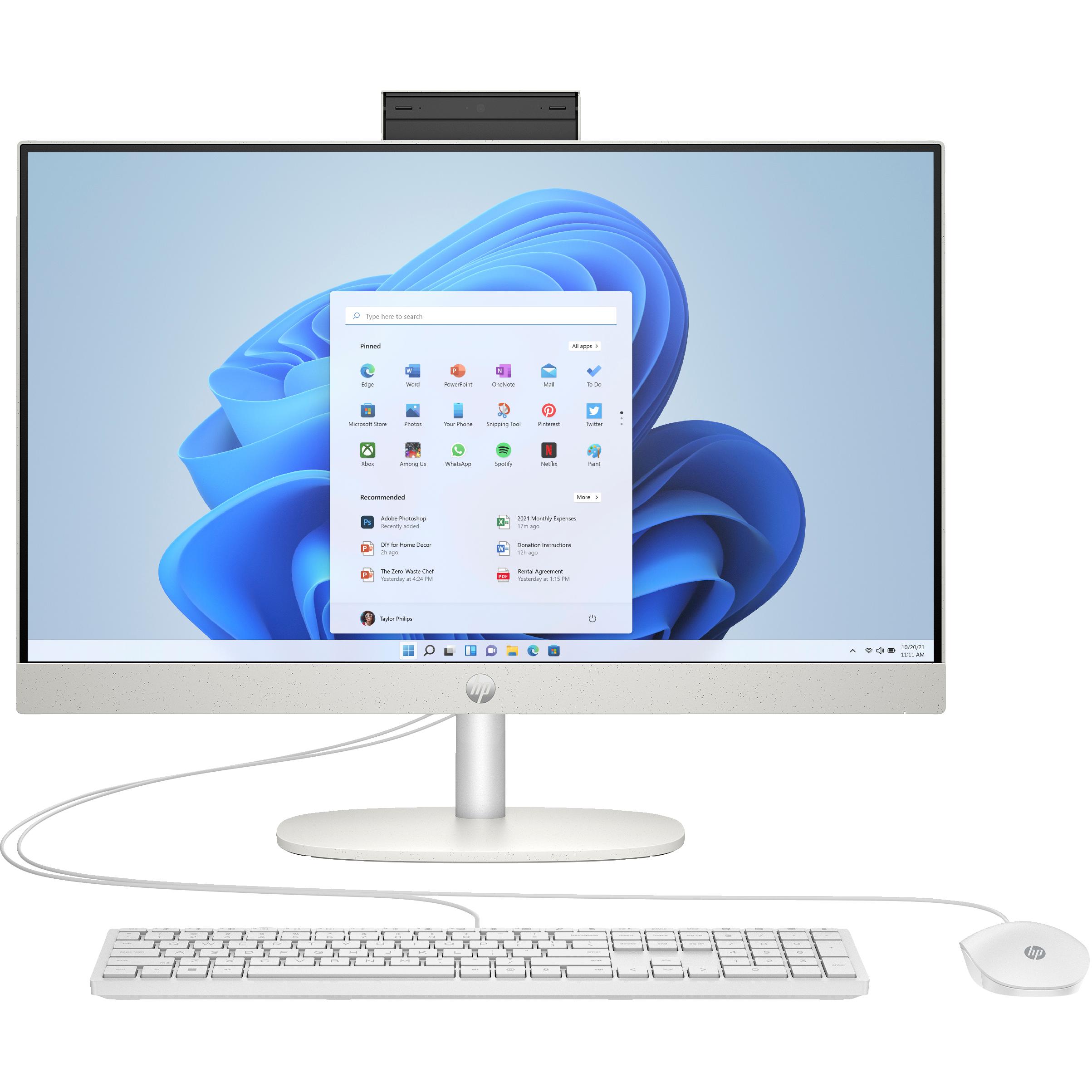 HP 24-cr0059nl (Intel Core i7-1355U, 16 GB, 512 GB, Intel Iris Graphics), PC, Weiss