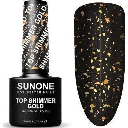 Sunne, Nagellack, Sunone Top Shimmer No Wipe Hybrid Top Gold 5Ml