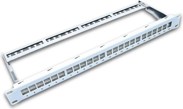 Wirewin Patchpanel 24 Port, Keystone, 1HE 19"-Rack Grau