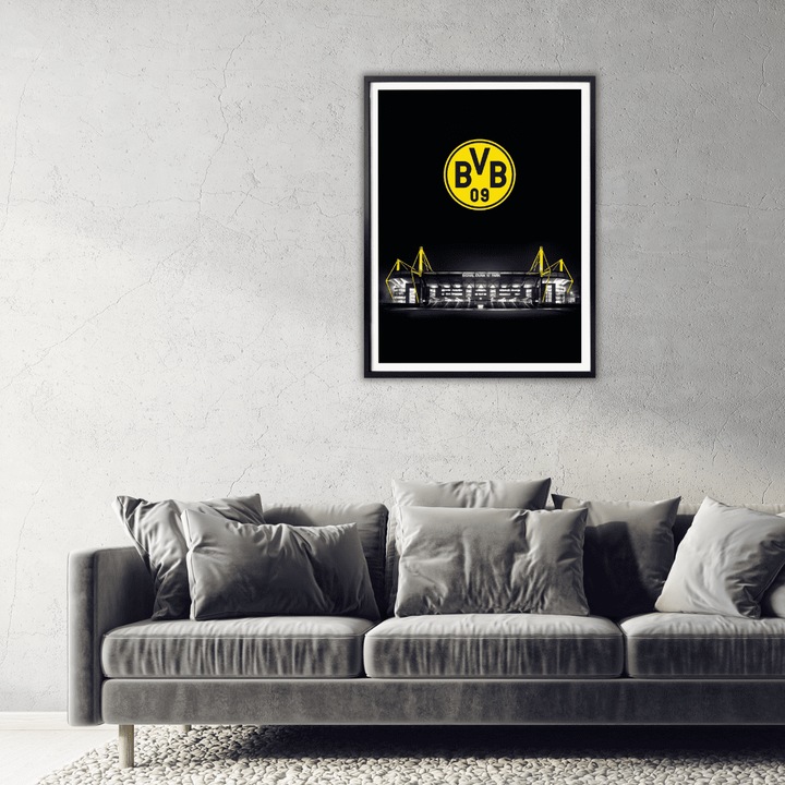 Produktbild Borussia Dortmund BVB Signal Iduna Park bei Nacht Emblem (24 x 30 cm)