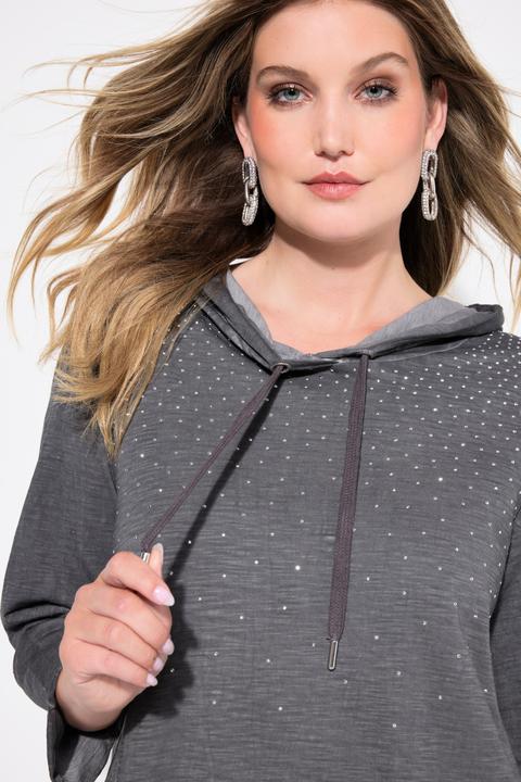 Produktbild Miamoda T-Shirt, A-Linie, ColdDyed, Strass-Verlauf, Kapuze (42)