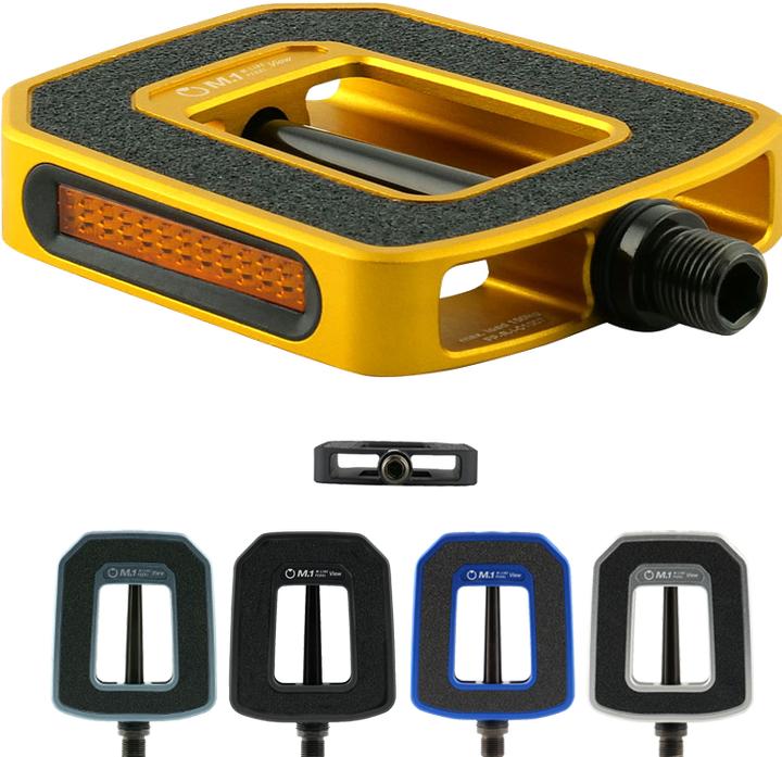 Produktbild By.schulz Pedale 9/16" M-Line VIEW Urban - Pedale ALU Format: 102x90mm Reflektor SCHWARZ