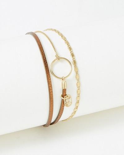 Produktbild Flowers Forzoé Tabatha-Armband – Messingplatte – Echtes Leder (MAT BIJOU)