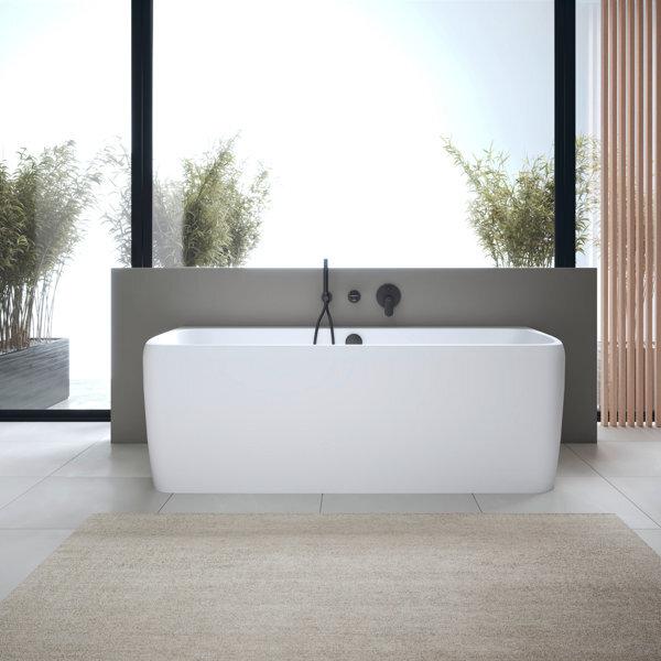 Image du produit Duravit Baignoire Qatego, en applique, 1800x800x600mm, DuraSolid, 2 tiroirs arrières, blanc mat (90 cm, 180 cm)