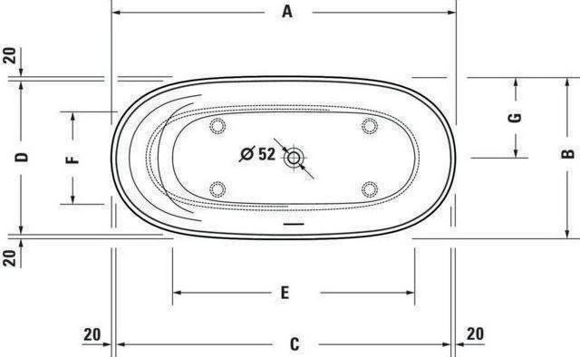 Produktbild Duravit Badewanne CAPE COD 1900x900 1 Rückenschräge Ecke links weiss (205 l, 190 cm, 90 cm)