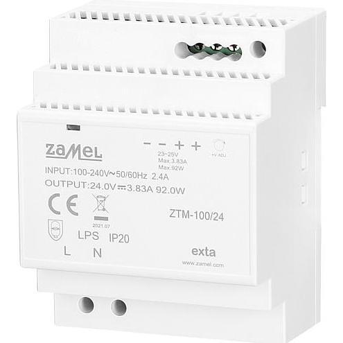 Zamel, Zubehör Beleuchtung, HutschienenVorschaltNetzgerät 24VDC92W3,83A ZTM10024