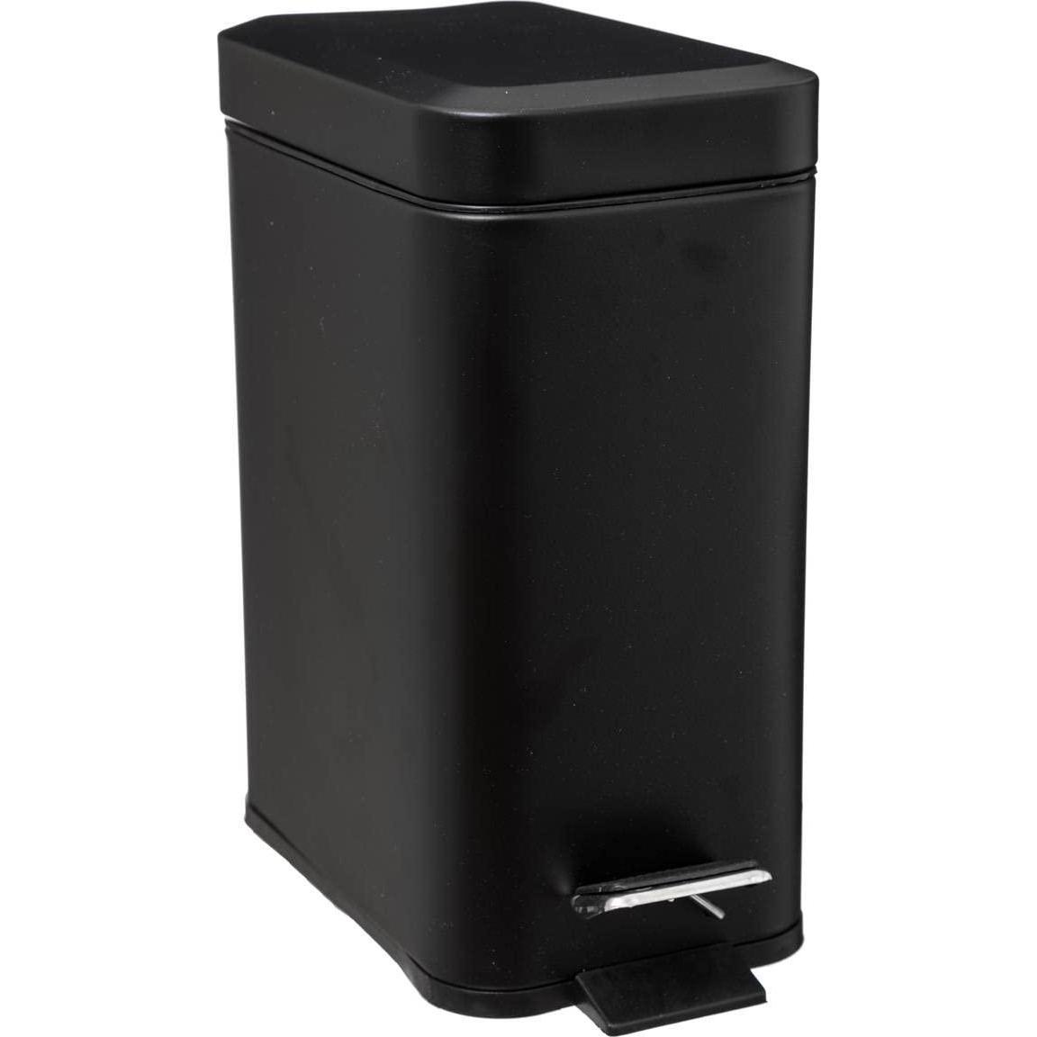 5Five Kosz na śmieci Kosz na śmieci łazienkowy, matowy, 5 L, czarny, Pattumiera, Nero