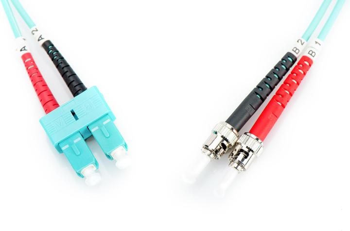 Produktbild Digitus LWL Patchkabel ST zu SC Multimode 50/125 m Duplex Länge 3m Klasse OM3 (CAT7, 3 m)