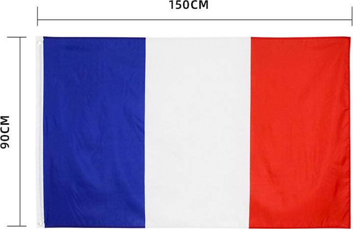 Produktbild Lobwerk Frankreich France Flagge mit Ösen Fahne 150x90 Metalösen Wetterfest Fahnenmast (90 x 150 cm)