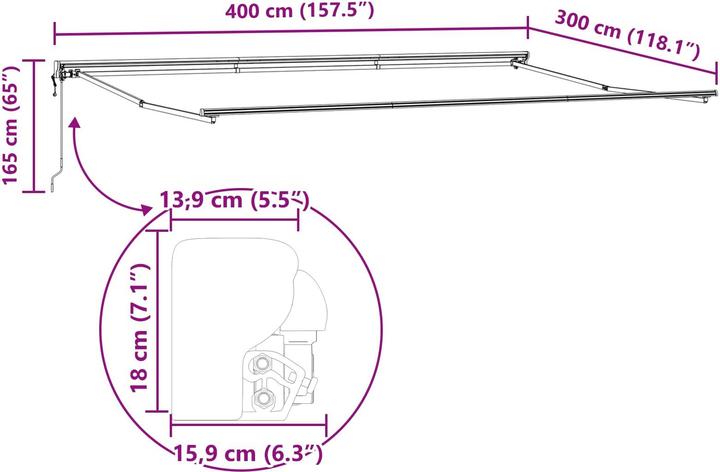 Actual product image vidaXL External shading (3 m)
