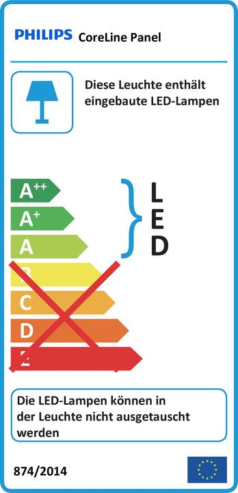 Energy Label Philips LED Panel RC132V LED36S/840 PSU W60L60 NOC (3600 lm)