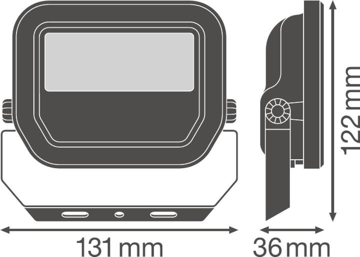 Produktbild Ledvance LED Flutlichtstrahler FL PFM 10 W 3000 K SYM 100 BK Warmweiss (1100 lm, IP65)