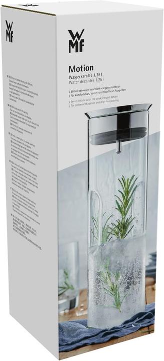 Productafbeelding WMF Waterkaraf 1,25l Glazen karaf met verzonken handvat Motion CloseUp sluiting (1.25 l)