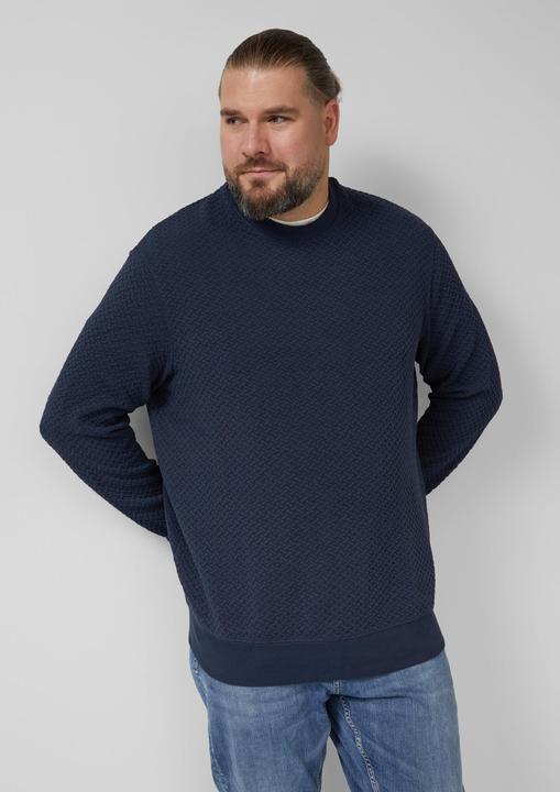 Produktbild s.Oliver Sweatshirt Strukturiertes Sweatshirt mit Crew Neck (5XL)