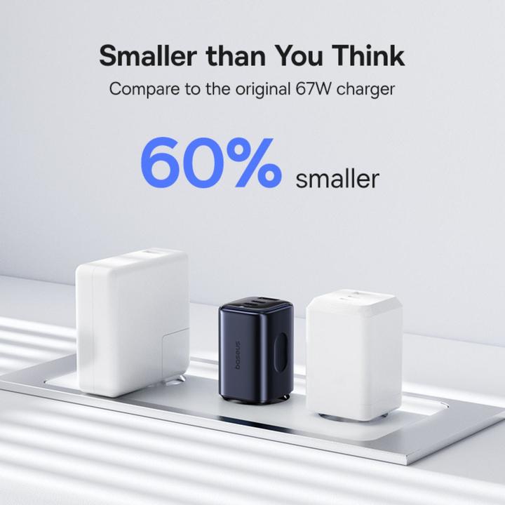 Produktbild Baseus PicoGo AE11 Fast Charger 2C+U 67W EU Cosmic Black (67 W, 3 Ports)