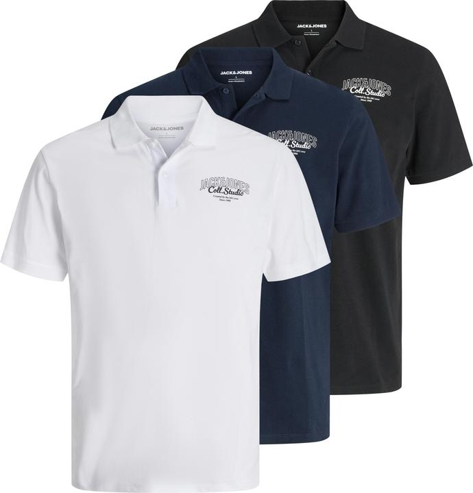 Actual product image Jack & Jones 3er-pack Fly-Away Kragen Poloshirt Poloshirt (M)