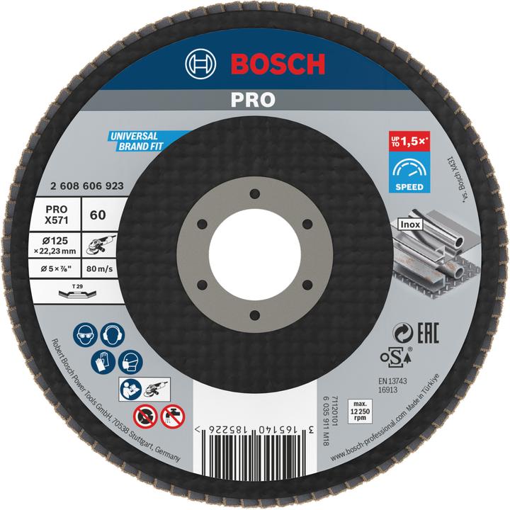 Actual product image Bosch Professional Zubehör PRO X571 flap disc, 125 mm, G60 (60)
