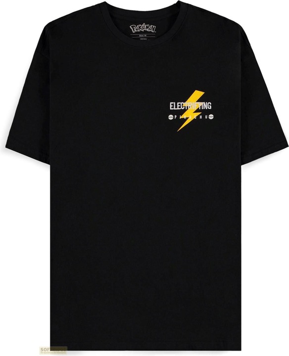 Difuzed Pokemon T-Shirt Black Pikachu Electrifying Line-art Grösse XL (XL)