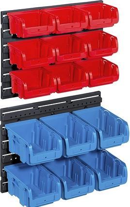 Actual product image Allit ProfiPlus >C< 1+2/17 open-fronted storage box set, red/blue