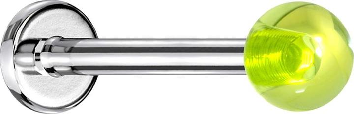 Image du produit Star Piercing Micro Labret argenté avec boule verte "Glow (sans laiton, Acier chirurgical 316L, Matières plastiques)