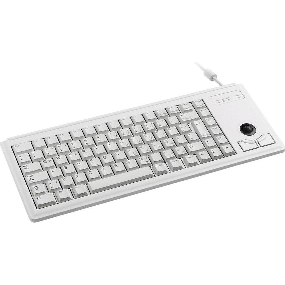 CHERRY Tastatur grau 19" Trackball Layout DE (DE, Kabelgebunden), Tastatur, Grau