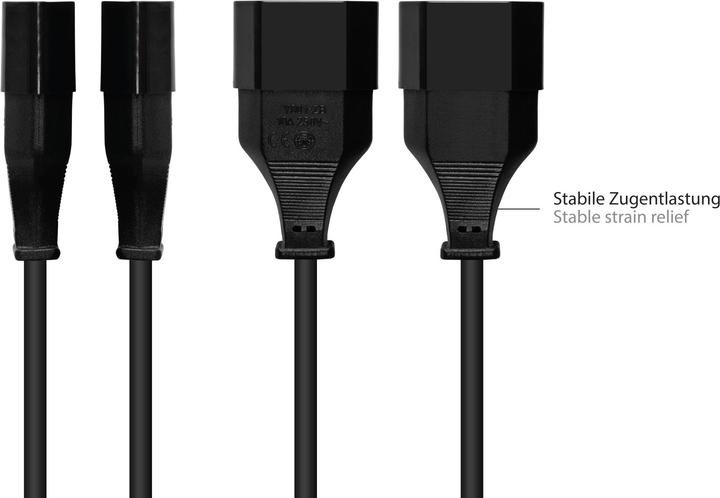 Produktbild Good Connections Euro-Verlängerung Euro-Stecker Typ C (gerade) an Euro-Buchse (gerade), schwarz, 0,75 mmÂ², 1 m, Good (1 m)