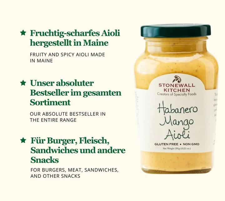Actual product image Stonewall kitchen Habanero Mango Aioli (291 g)