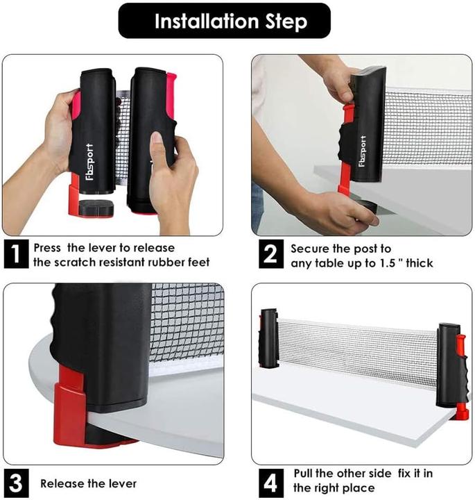 Image du produit Fbsport Tischtennis-Set mit Schlägern, Netz und sechs Bällen