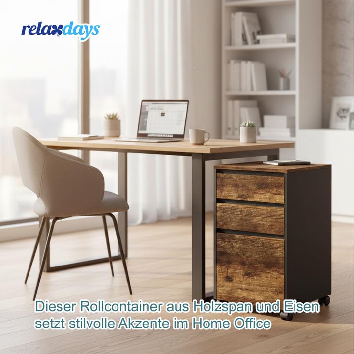 Produktbild Relaxdays Rollcontainer mit 3 Schubladen (40 x 40 x 70 cm)