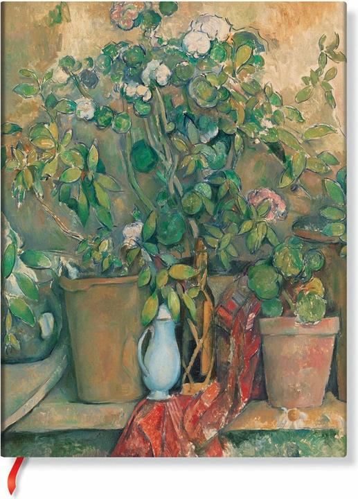 Image du produit Paperblanks Cezanne's Terracotta Pots and Flowers Midi Lined Hardback Journal (Elastic Band Closure) (À rayures, Couverture rigide)