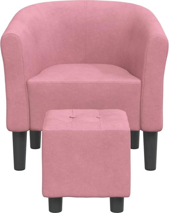 Produktbild vidaXL Clubsessel mit Fusshocker Rosa Samt,Farbe: Rosa,Material