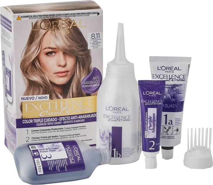 Produktbild L'Oréal Paris EXCELLENCE creme tinte #8,11-rubio claro ceniza 192 ml (8,11 Helles Aschblond)