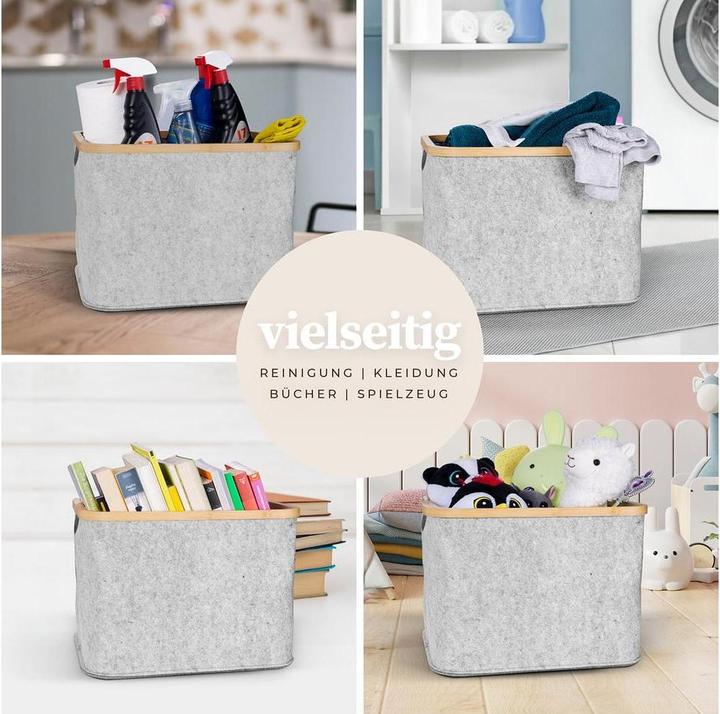 Immagine prodotto Hennez Aufbewahrungskorb Adrian Grau, 40 l (1x, 41 x 31 x 31 cm)