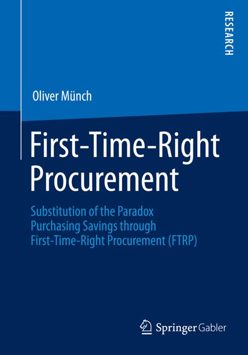 Produktbild First-Time-Right Procurement (Englisch, Oliver Münch, 2015)