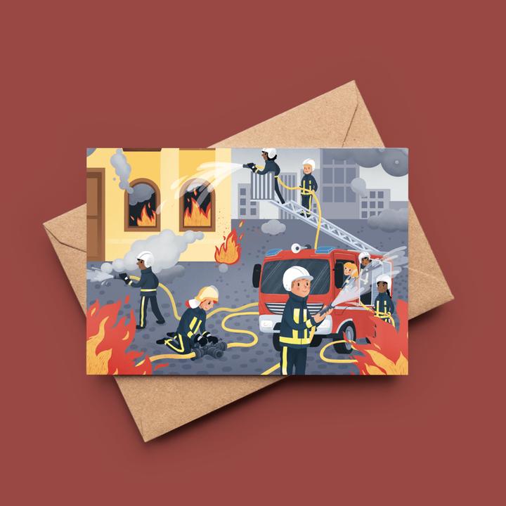 Actual product image Lachentutgut Einladungskarten Feuerwehr (10 pcs.)