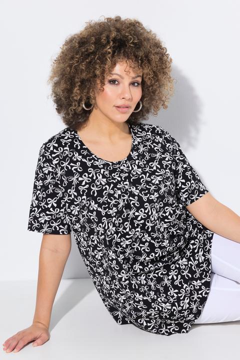 Produktbild Ulla Popken T-Shirt, Schleifen, Biesen, A-Linie, Rundhals, Halbarm (58)
