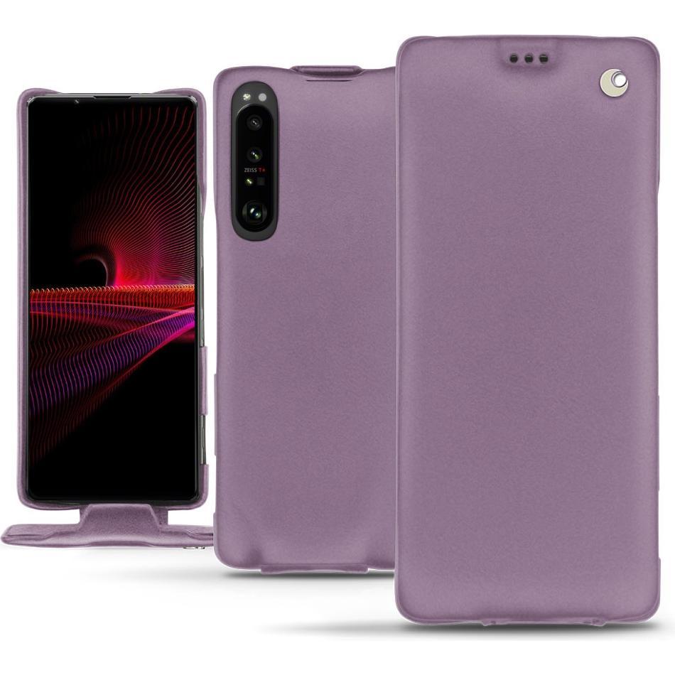 Noreve Lederschutzhülle vertikal (Sony Xperia 1 III), Smartphone Hülle, Violett