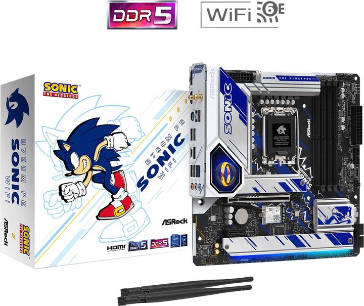 Image du produit AsRock B760M Phantom Gaming Sonic WIFI (LGA 1700, Intel B760, mATX)