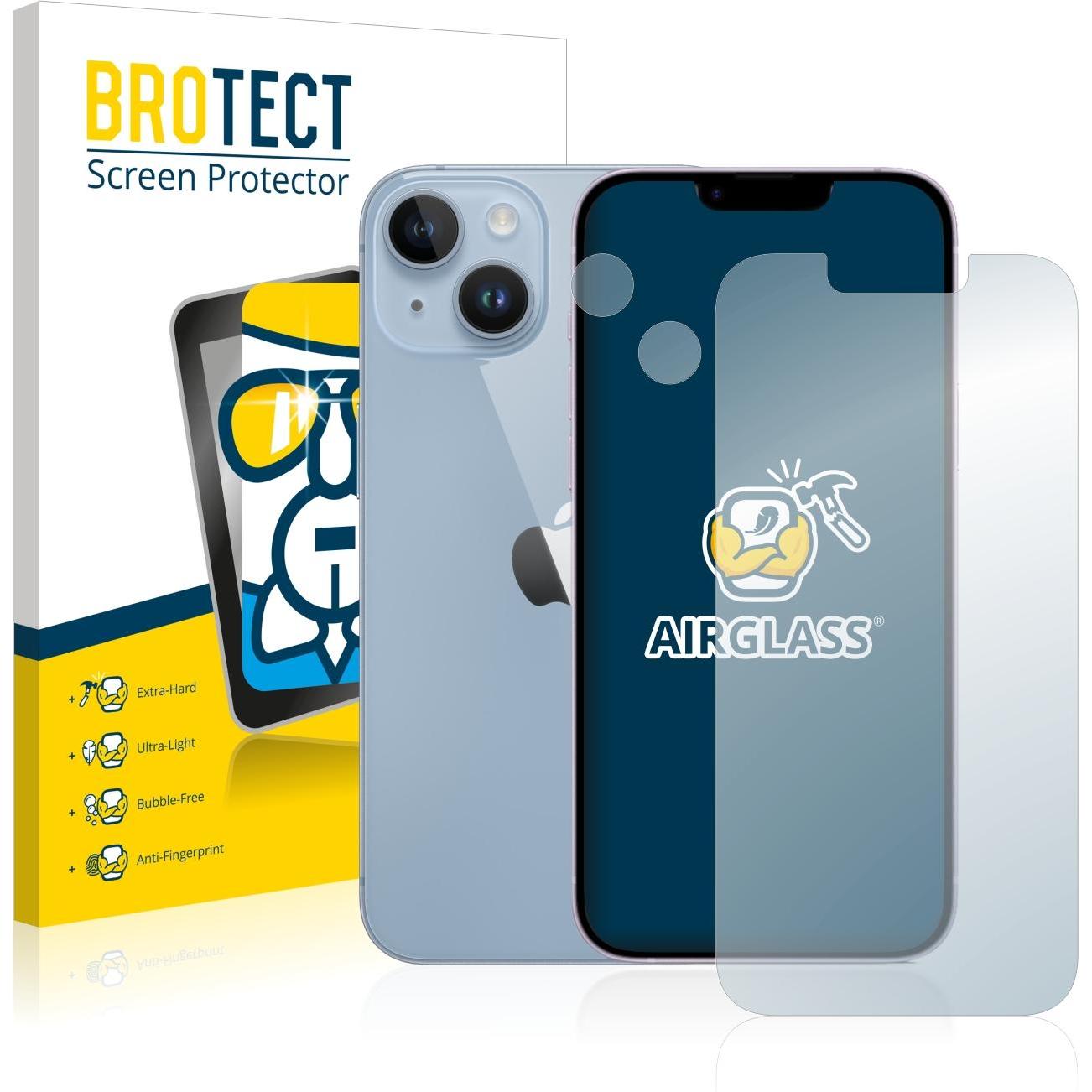 BROTECT AirGlass Panzerglasfolie (1 Stück, Apple iPhone 14), Smartphone Schutzfolie, Transparent