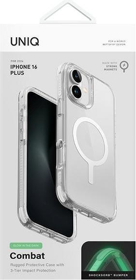 Productafbeelding Uniq etui Combat iPhone 16 Pro 6,3" Magclick Opladen biały/lume wit (Apple iPhone 16 Pro)