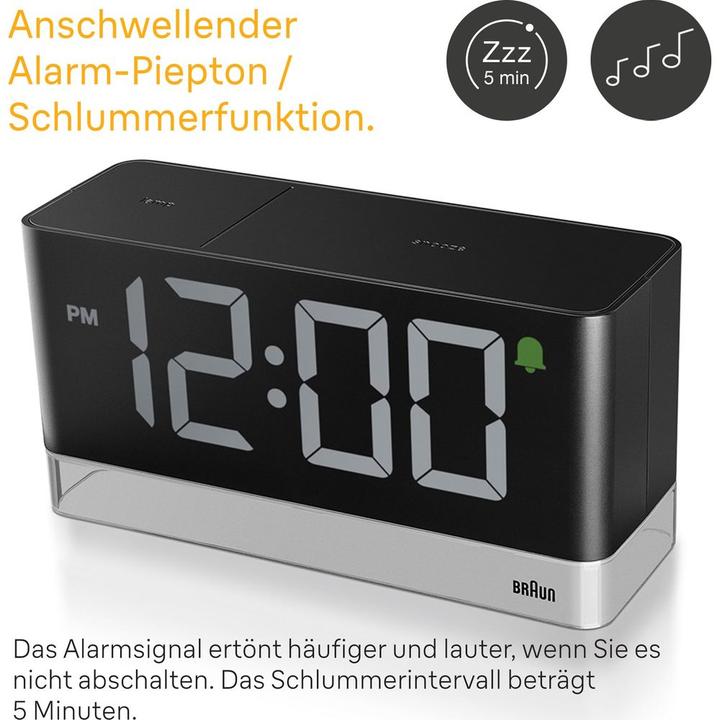 Actual product image Braun LED digital alarm clock