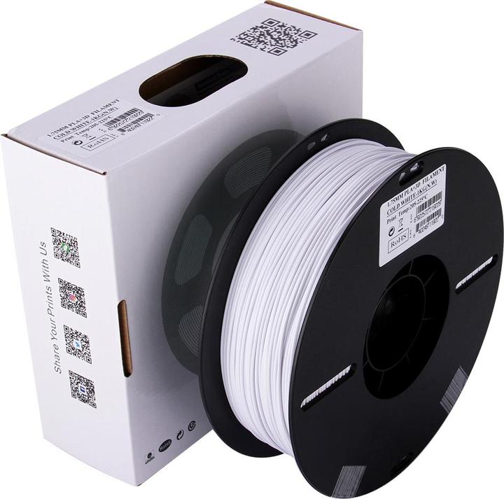 Actual product image eSUN PLA+ Cold White 1.75mm 1Kg (PLA+, 1.75 mm, 1000 g, White)