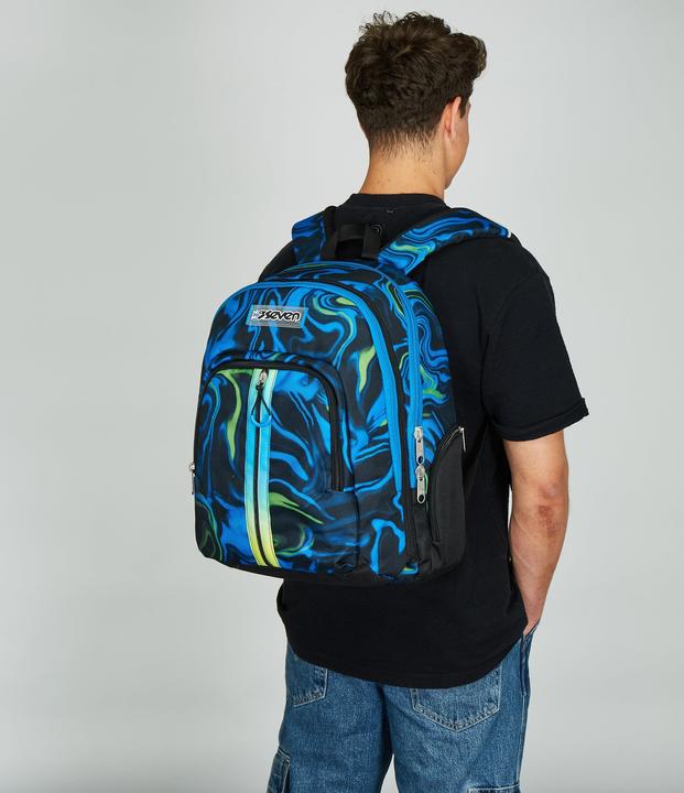Actual product image Seven Adavanced Detach School Backpack Black Blue (35 l)