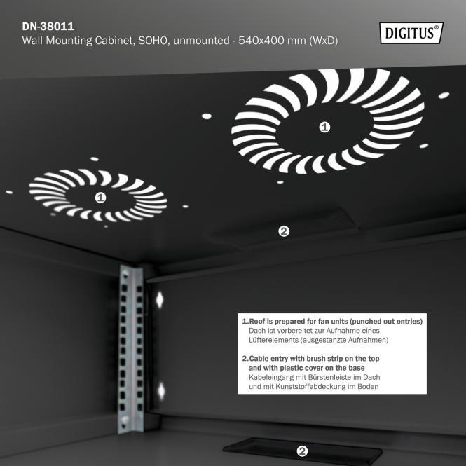Produktbild Digitus Wandgehäuse, SOHO, unmontiert - 540x400 mm (BxT) (4 HE, 19 Zoll Rack)