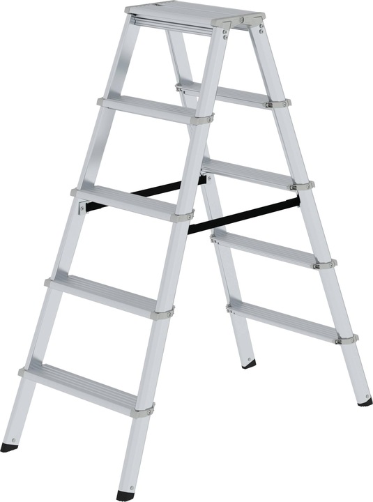 Actual product image Munk Aluminium stepladder, double-sided access (Scaffolding, 116 cm)