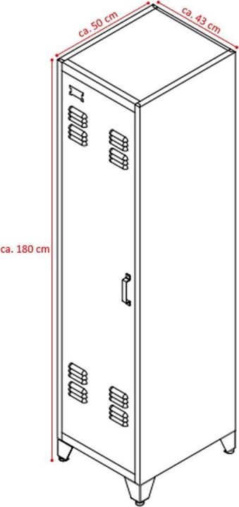 Actual product image Jet-Line Filing cabinet Locker PETROW red-dark grey 1-door metal cabinet