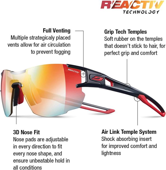 Image du produit Julbo Lunettes Aerolite Zebra Light (Noir, Rouge)