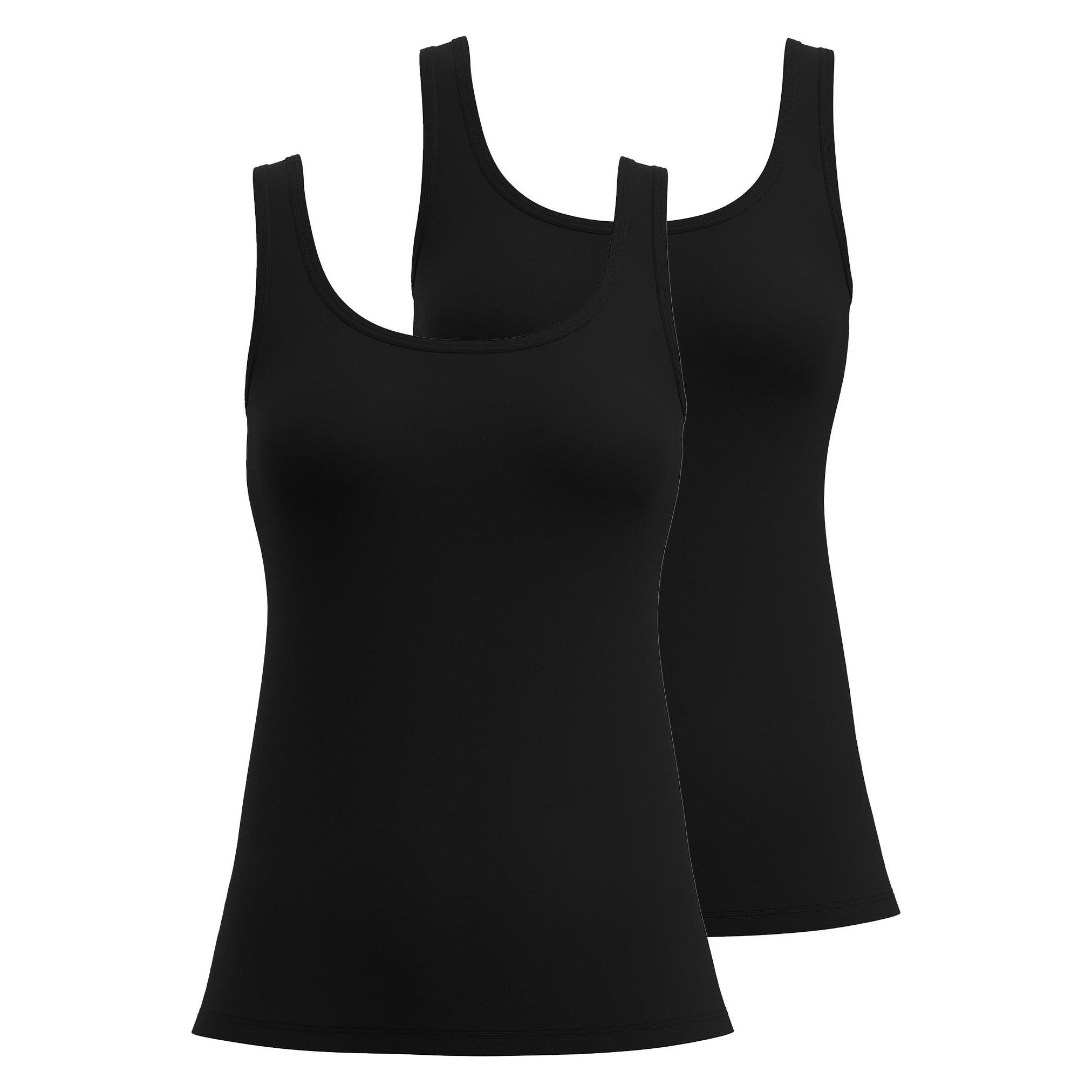 Calida, Damen, Shirts, Top Ohne Arm Essential Cotton, Schwarz, (40, 42)